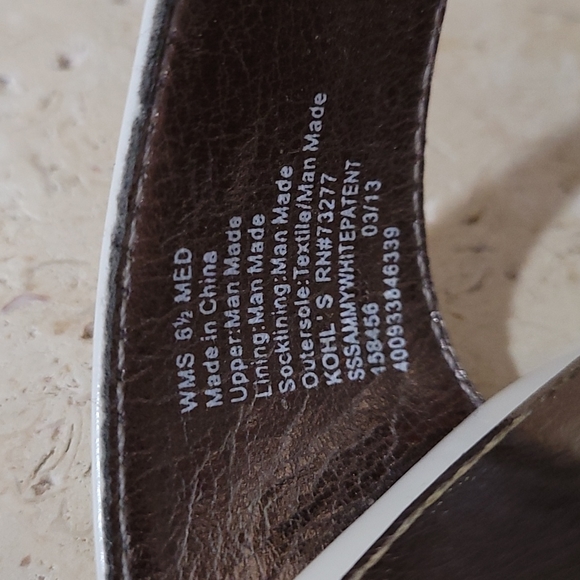 3" High Heel Sandals White Patent Open Toe Sole Sense Ability Croft Barrow 6.5 - Picture 11 of 14